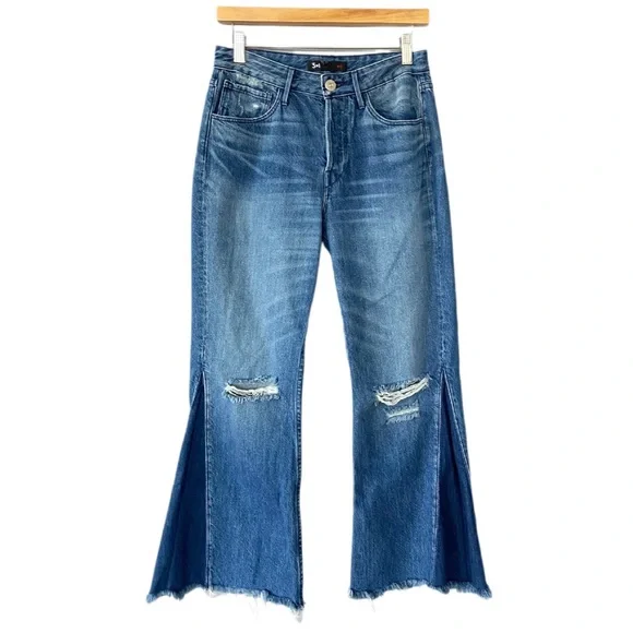 3x1 NYC Higher Ground Gusset Cropped Flare Jeans in Vasto Wash Size 26 - Picture 2 of 9